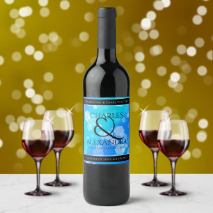 Elegant 41st Blue Topaz Wedding Jubileum Wijn Etiket