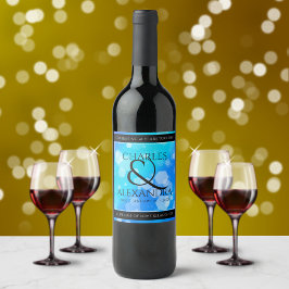 Elegant 41st Blue Topaz Wedding Jubileum Wijn Etiket