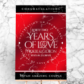 Elegant 42e Jasper Wedding Jubileum Acryl Bord