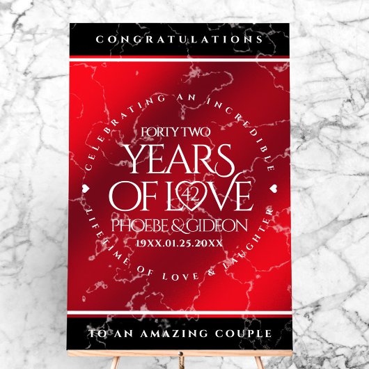 Elegant 42e Jasper Wedding Jubileum Acryl Bord
