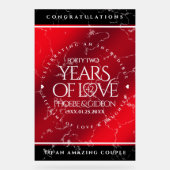 Elegant 42e Jasper Wedding Jubileum Acryl Bord (Voorkant)