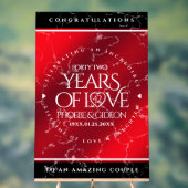 Elegant 42e Jasper Wedding Jubileum Acryl Bord (Neutraal)