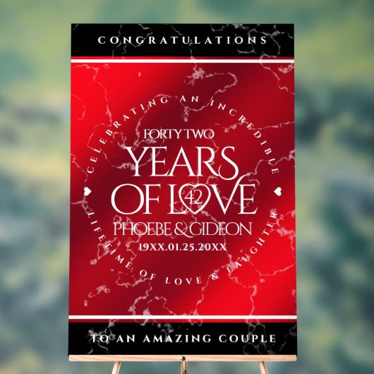 Elegant 42e Jasper Wedding Jubileum Acryl Bord (Neutraal)