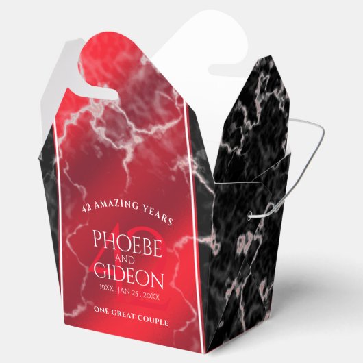 Elegant 42e Jasper Wedding Jubileum Bedankdoosjes (Geopend)