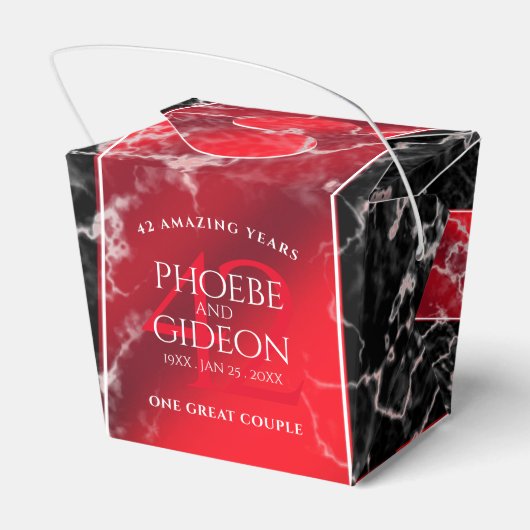 Elegant 42e Jasper Wedding Jubileum Bedankdoosjes (Achterkant)