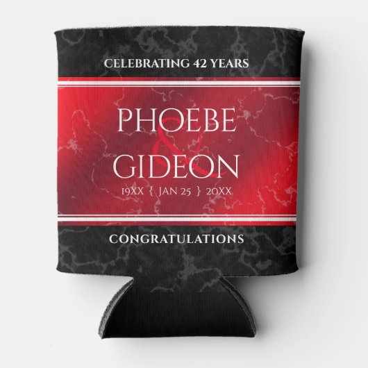 Elegant 42e Jasper Wedding Jubileum Blikjeskoeler (Voorkant)