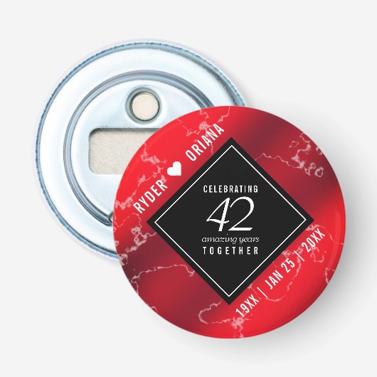 Elegant 42e Jasper Wedding Jubileum Button Flesopener (Voorkant)