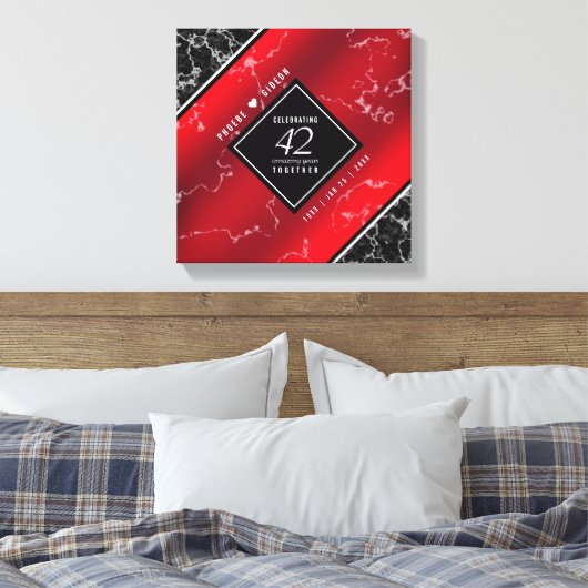 Elegant 42e Jasper Wedding Jubileum Canvas Afdruk (Insitu (Slaapkamer))