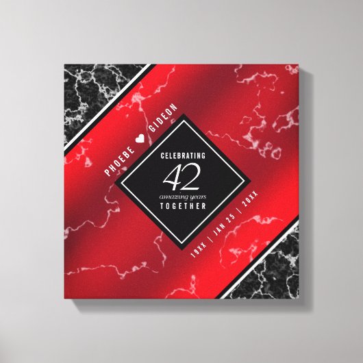 Elegant 42e Jasper Wedding Jubileum Canvas Afdruk (Voorkant)