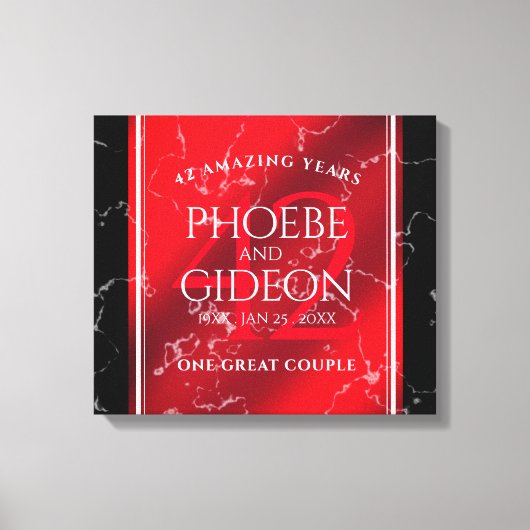 Elegant 42e Jasper Wedding Jubileum Canvas Afdruk (Voorkant)