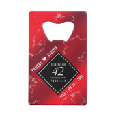 Elegant 42e Jasper Wedding Jubileum Creditkaart Flessenopener (Achterkant)