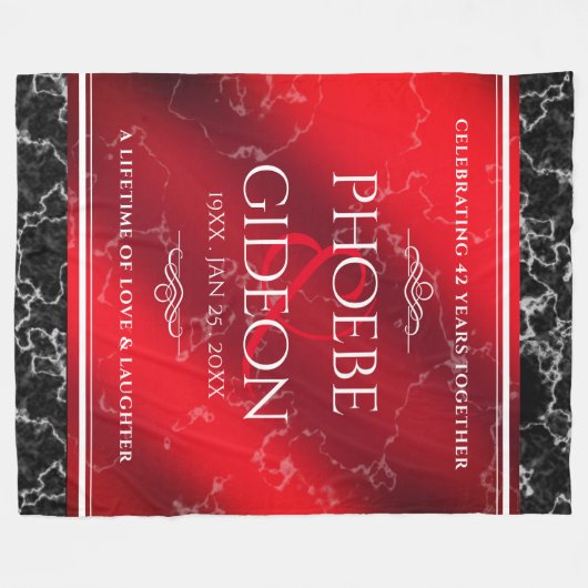 Elegant 42e Jasper Wedding Jubileum Fleece Deken (Voorkant (Horizontaal))