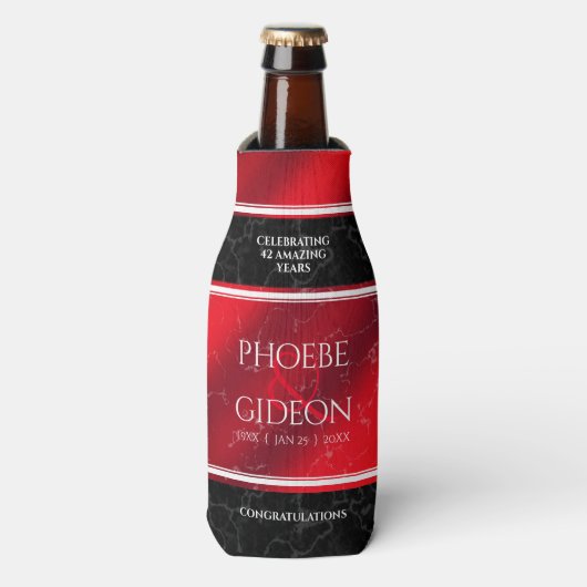 Elegant 42e Jasper Wedding Jubileum Flesjeskoeler (Fles Voorkant)