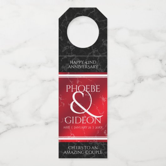 Elegant 42e Jasper Wedding Jubileum Flessenhanger (Achterkant)