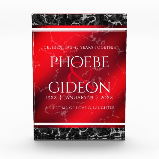 Elegant 42e Jasper Wedding Jubileum Fotoblokken (Voorkant)