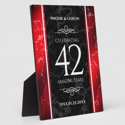 Elegant 42e Jasper Wedding Jubileum Fotoplaat (Zijkant)