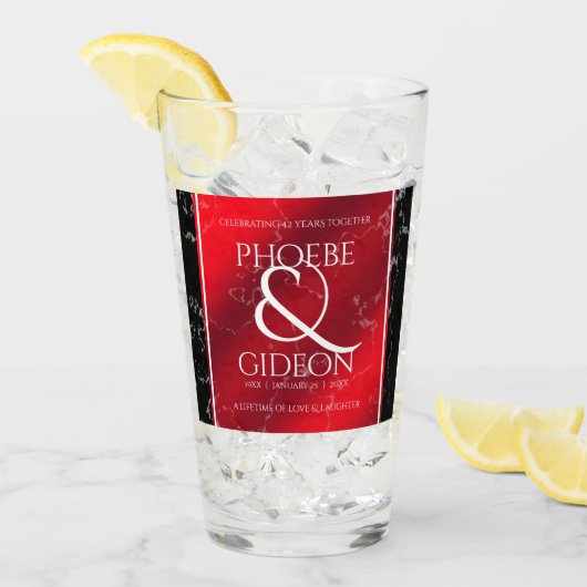 Elegant 42e Jasper Wedding Jubileum Glas (Voorkant ijs)