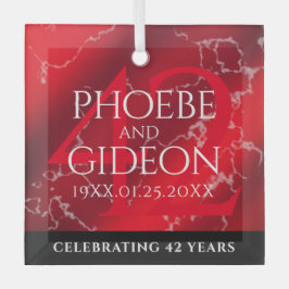 Elegant 42e Jasper Wedding Jubileum Glas Ornament