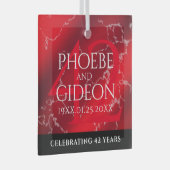 Elegant 42e Jasper Wedding Jubileum Glas Ornament (Voorkant Rechts)
