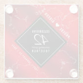 Elegant 42e Jasper Wedding Jubileum Glazen Onderzetter (Achterkant)