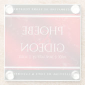 Elegant 42e Jasper Wedding Jubileum Glazen Onderzetter (Achterkant)