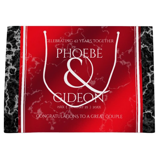 Elegant 42e Jasper Wedding Jubileum Groot Cadeauzakje (Voorkant)