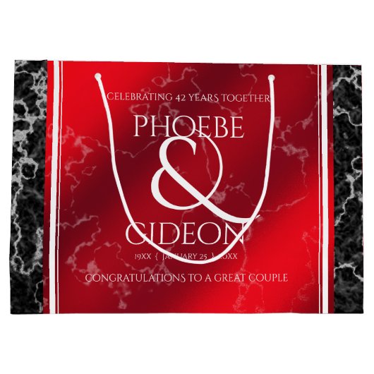 Elegant 42e Jasper Wedding Jubileum Groot Cadeauzakje (Achterkant)