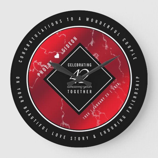 Elegant 42e Jasper Wedding Jubileum Grote Klok (Voorkant)