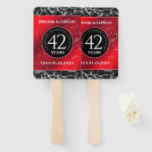 Elegant 42e Jasper Wedding Jubileum Handwaaier (Voorkant en achterkant)