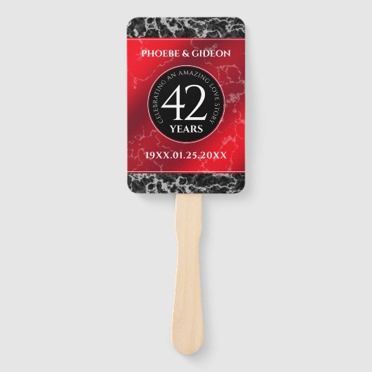 Elegant 42e Jasper Wedding Jubileum Handwaaier (Voorkant)