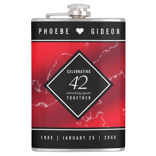 Elegant 42e Jasper Wedding Jubileum Heupfles (Voorkant)