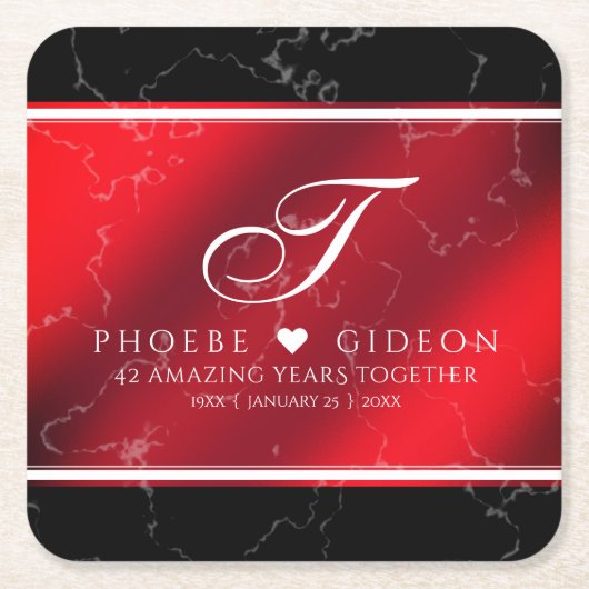 Elegant 42e Jasper Wedding Jubileum Kartonnen Onderzetters (Voorkant)