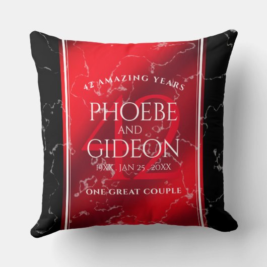 Elegant 42e Jasper Wedding Jubileum Kussen (Achterkant)