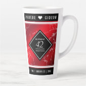 Elegant 42e Jasper Wedding Jubileum Latte Mok (Rechts)