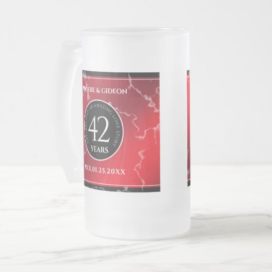 Elegant 42e Jasper Wedding Jubileum Matglas Bierpul (Voorkant links)