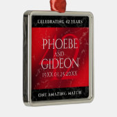 Elegant 42e Jasper Wedding Jubileum Metalen Ornament (Rechts)