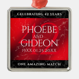 Elegant 42e Jasper Wedding Jubileum Metalen Ornament