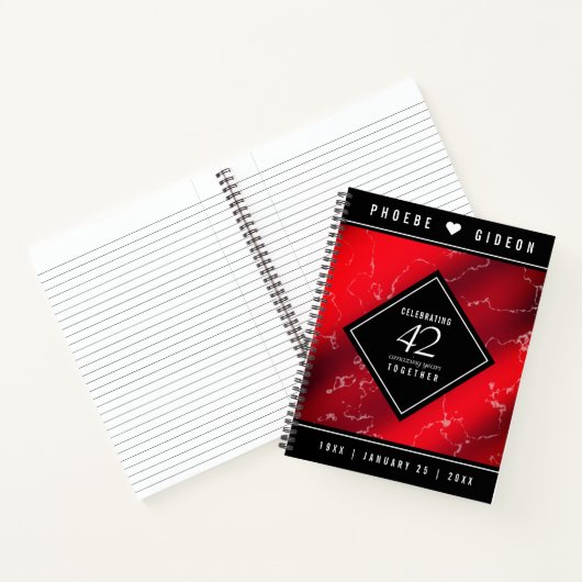 Elegant 42e Jasper Wedding Jubileum Notitieboek (Binnen)