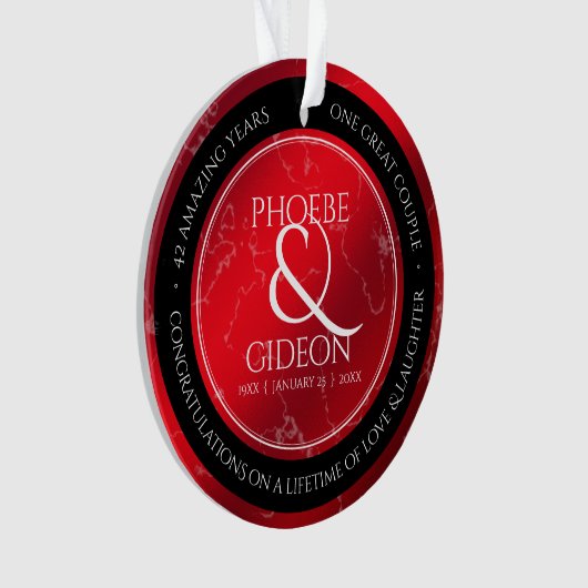 Elegant 42e Jasper Wedding Jubileum Ornament (voorkant)