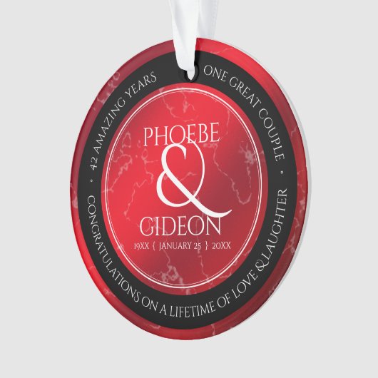 Elegant 42e Jasper Wedding Jubileum Ornament (voorkant)