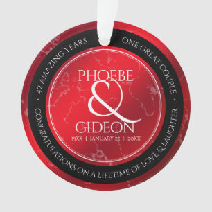 Elegant 42e Jasper Wedding Jubileum Ornament