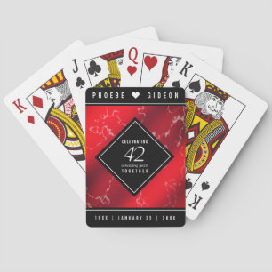 Elegant 42e Jasper Wedding Jubileum Pokerkaarten