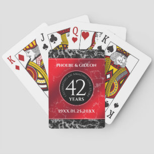 Elegant 42e Jasper Wedding Jubileum Pokerkaarten