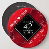 Elegant 42e Jasper Wedding Jubileum Ronde Button 6,0 Cm (Voorkant /achterkant)