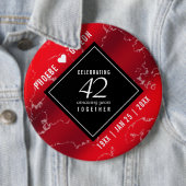 Elegant 42e Jasper Wedding Jubileum Ronde Button 6,0 Cm (In situ)