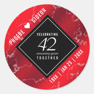 Elegant 42e Jasper Wedding Jubileum Ronde Sticker