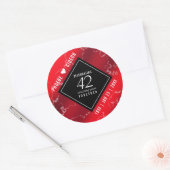 Elegant 42e Jasper Wedding Jubileum Ronde Sticker (Envelop)