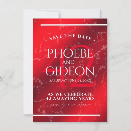 Elegant 42e Jasper Wedding Jubileum Save The Date (Voorkant)