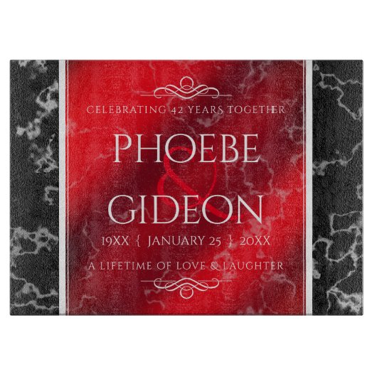Elegant 42e Jasper Wedding Jubileum Snijplank (Voorkant)