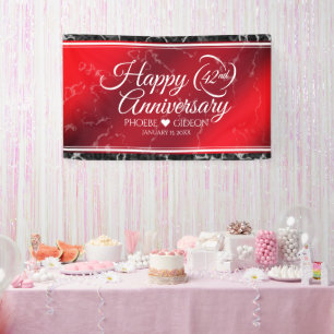 Elegant 42e Jasper Wedding Jubileum Spandoek